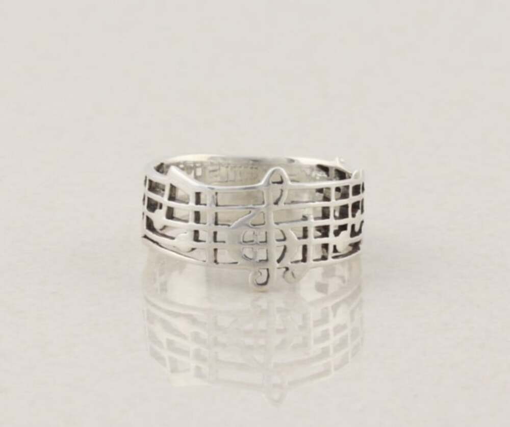 Sterling Silver Music Note Band Ring Size 10 1/4